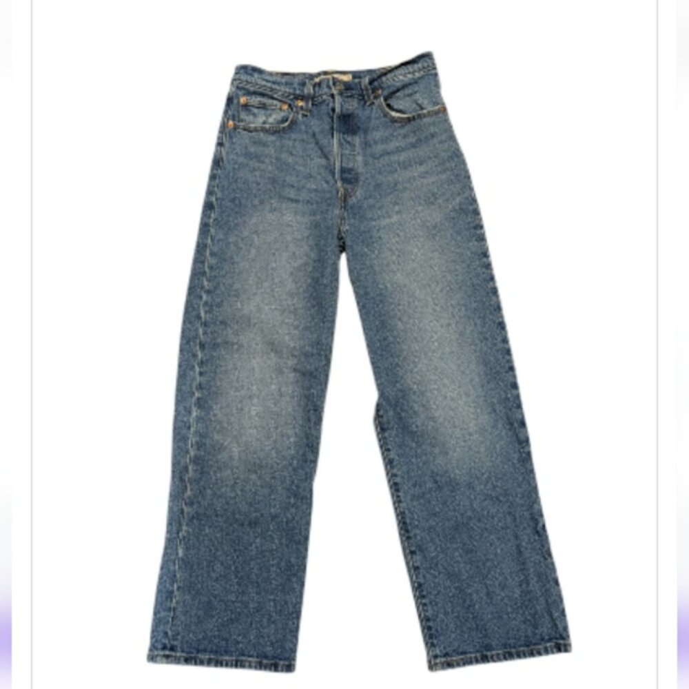 Levi's Ribcage Straight Ankle Jeans Size 28 Medium Wash